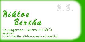 miklos bertha business card